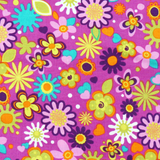 Floral Cotton Print Fabric, Purple, 45" Wide- 1 Yard
