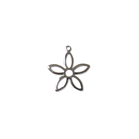 Flower Charm, Stainless Steel - 1 piece