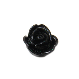 Black Flower Bead, 13mm - 1 piece