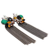 Elegant Earring with Chians, 3 inches - 1 piece