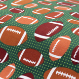 FootBall Cotton Print Fabric, Green, 45" Wide- 1 Yard