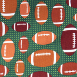 FootBall Cotton Print Fabric, Green, 45" Wide- 1 Yard