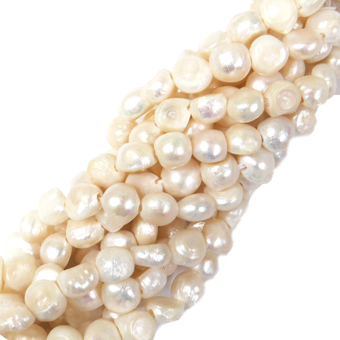 11x13mm; Potato, Fresh Water Pearl, Large Hole 2mm - 1 Strand