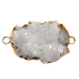 Frida White Druzy Connector- Gold