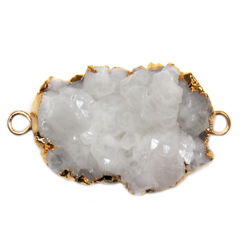Frida White Druzy Connector- Gold