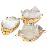Frida White Druzy Connector- Gold