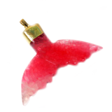 Fuschia Dolphin Tail Agate Pendant, Gold, 61x40mm - 1 piece
