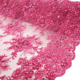 Aslee, Embroidered Lace, Fuschia, 54" Wide- 1 Yard