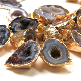 Druzy Geode Pendant - Gold; 1 piece