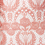 Chloe- Old Pink Guipure Lace, Double Scallop, 48" Wide- 1 Yard