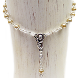 4mm Glass Pearl Italian Rosary, Light Bronze, 15" Long; 1 piece