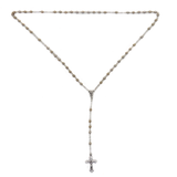 4mm Glass Pearl Italian Rosary, Light Bronze, 15" Long; 1 piece