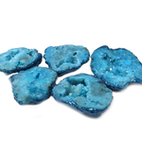 Turquoise Glitter Druzy Bead, Blue, 33x30mm - 1 piece