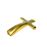Curved Cross Connector, 40x24mm, Gold; 1 piece