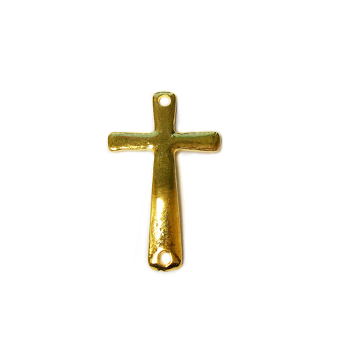 Curved Cross Connector, 40x24mm, Gold; 1 piece