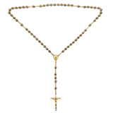 6mm Metal Roses Italian Rosary, Gold, 17" Long; 1 piece