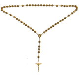 8mm Roses Italian Rosary, Gold, 22" Long; 1 piece
