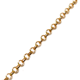 Brass Rolo Chain, Gold, 3.8mm; 1 foot