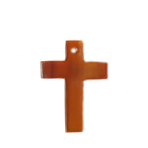 Golden Horn Cross Pendant, 39x28mm; 1 piece