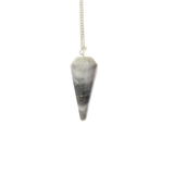 Gray Aventurine Crystal Pendulum -Silver