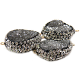 Gray Druzy Rhinestones Connector,29x30mm - 1 piece