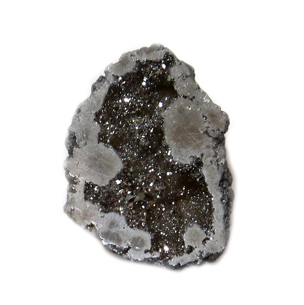 Gray Druzy Pendant, 51x27mm - 1 piece
