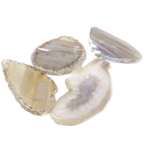 Gray Agate Slice Pendant, 78x37mm - 1 piece