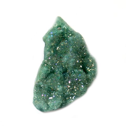 Green Druzy Pendant, 48x28mm - 1 piece