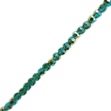 Green Turquoise AB, Round Faceted Glass Bead, 3mm; 1 strand