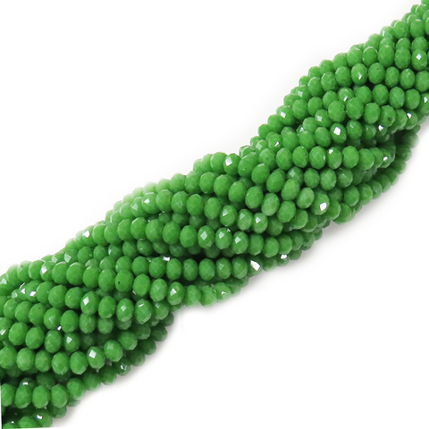 Rondelles, Opaque Green, 6mm