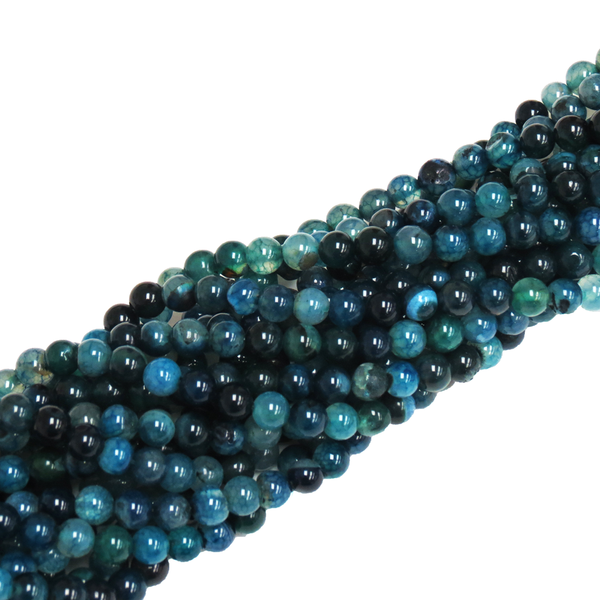 Green, Smooth Round Fire Agate; 8mm