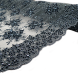 Amber, Embroidered Lace, Grey, 54" Wide- 1 Yard