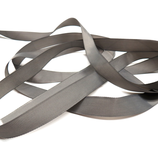 Grey- Grosgrain Ribbon, 3/4"- 1 Yard
