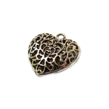 Small Fancy Heart, Silver, 35x34mm - 1 piece