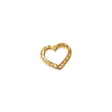 TierraCast - Hammered Heart Link; Gold : 13 x 14 mm - 1 Piece