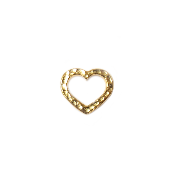 TierraCast - Hammered Heart Link; Gold : 13 x 14 mm - 1 Piece