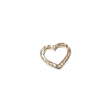 TierraCast, Hammered Heart Link, Rhodium: 13 x 14 mm - 1 piece