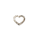 TierraCast, Hammered Heart Link, Rhodium: 13 x 14 mm - 1 piece