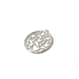 Round Charm with Hearts, Silver, 31mm - 1 piece