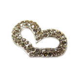 Bridget Heart Rhinestone Connector; Antique Silver