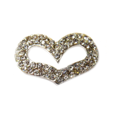 Bridget Heart Rhinestone Connector; Antique Silver