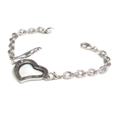 30mm Zinc Alloy Heart Locket Bracelet;5 Silver