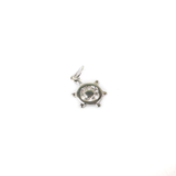 Small Helm Charm, Sterling Silver, 13x9mm - 1 piece