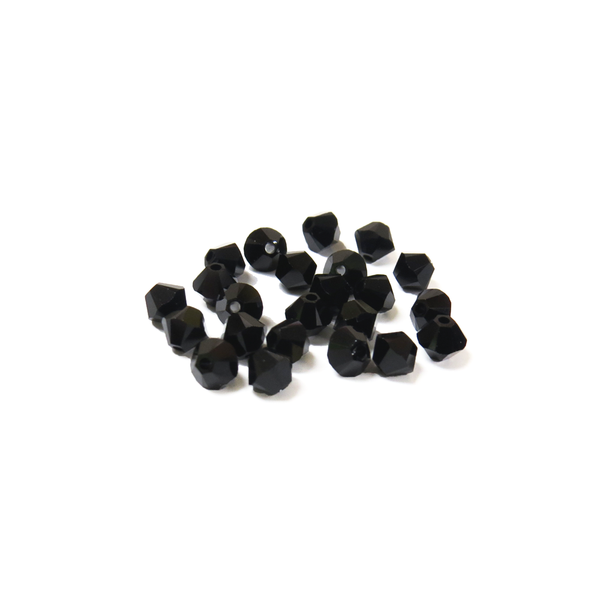 Swarovski Crystal, Bicone, 4mm- Jet; 20pcs.
