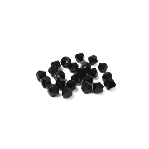 Swarovski Crystal, Bicone, 4mm- Jet; 20pcs.