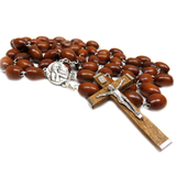 14mm Jumbo Wood Bead Italian Rosary, 31'' Long; 1 piece
