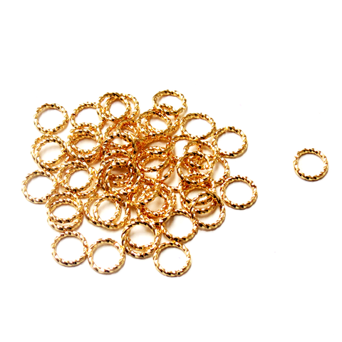 Fancy Jump Ring, Gold Plated Brass-8mm/16gauge; 50pcs