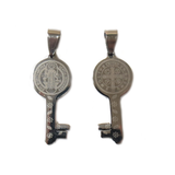 Saint Benedict Key Charm, Stainless Steel, 14x32mm - 1 piece