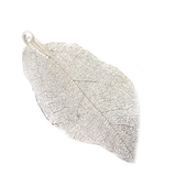 Silver Leaf Pendant, Bass, 66x33mm - 1 piece