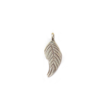 Single Leaf Charm, Sterling Silver, 21x10mm - 1 piece
